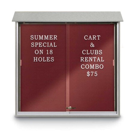 United Visual Products Outdoor Enclosed Combo Board, 72"x36", Satin Frame/Black & Dark Spruce UVCB7236OD-BLACK-DRKSPR